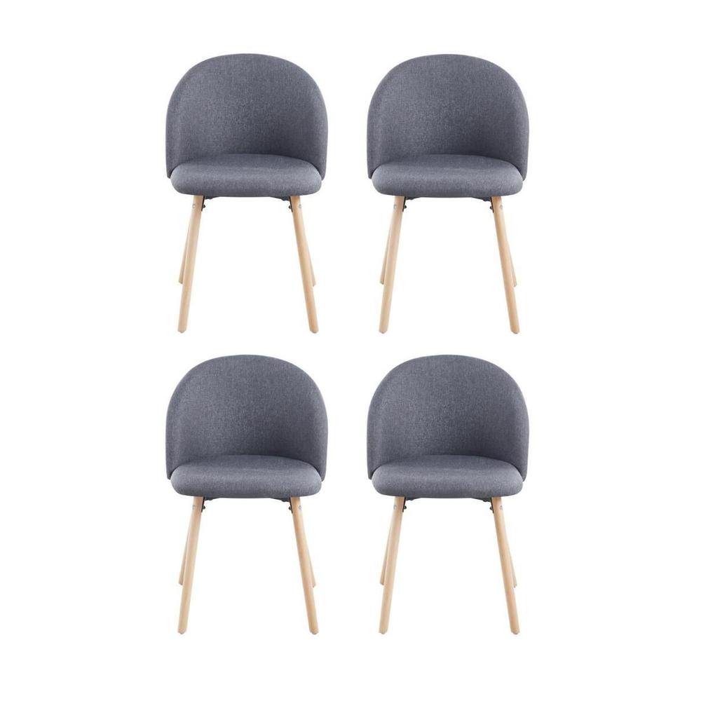 Foto 2 pulgar | Set 4 Sillas de Comedor Midtown Concept Gris Tapizadas