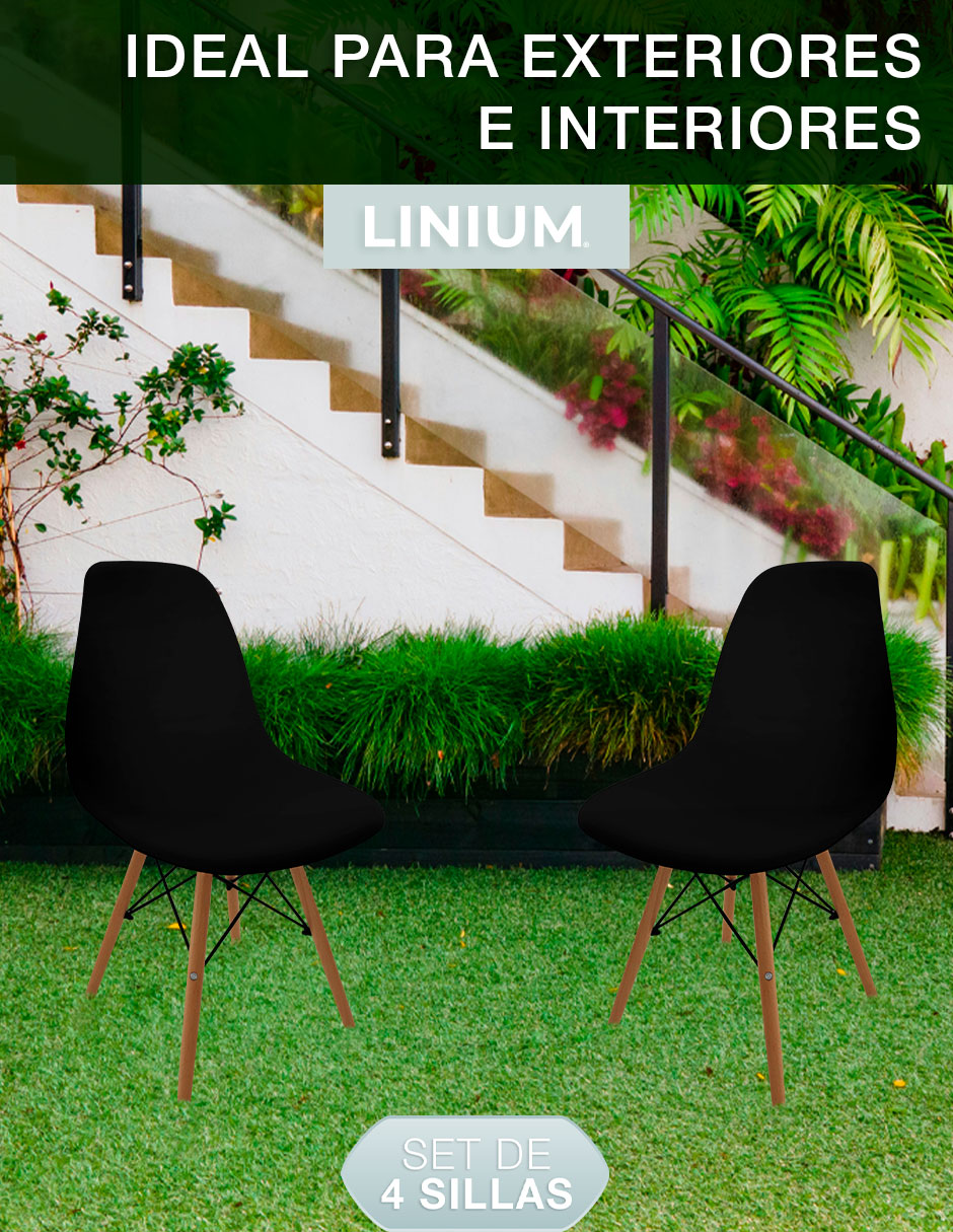 Foto 8 pulgar | Set de Sillas Linium Eames Negras 4 Piezas