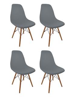 Foto 1 | Set De 4 Sillas Eames Linium Moderna Minimalista Gris