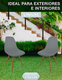 Foto 7 | Set De 4 Sillas Eames Linium Moderna Minimalista Gris