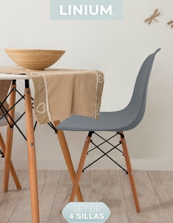 Foto 8 | Set De 4 Sillas Eames Linium Moderna Minimalista Gris