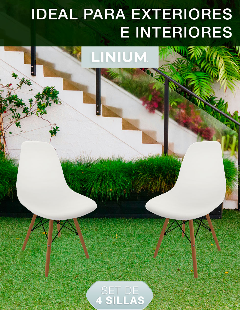 Foto 7 | Set De 4 Sillas Eames Linium Moderna Minimalista Blanca