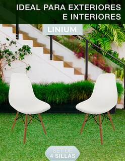 Foto 7 | Set De 4 Sillas Eames Linium Moderna Minimalista Blanca