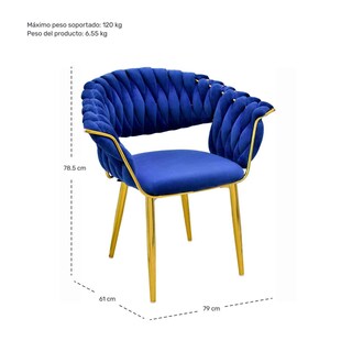 Foto 7 | Set de 2 Sillas Rack & Pack Tapizadas en Azul