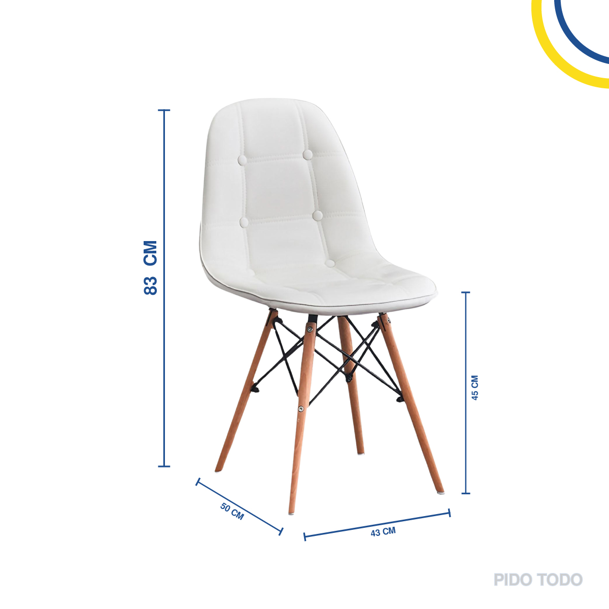 Foto 2 | Set de 4 Sillas Pidotodo Eames Blancas