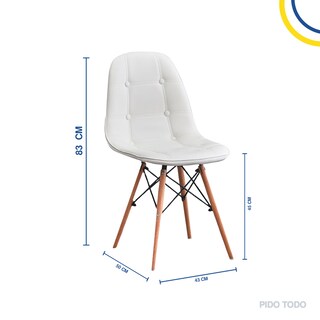 Foto 2 | Set de 4 Sillas Pidotodo Eames Blancas