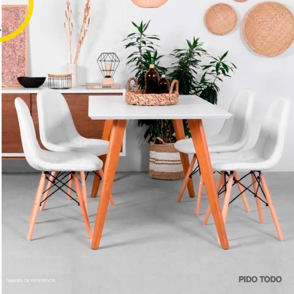 Foto 3 | Set de 4 Sillas Pidotodo Eames Blancas