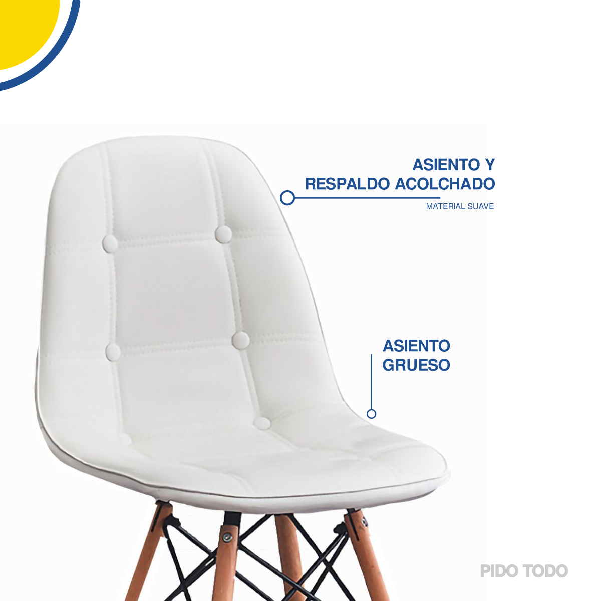 Foto 5 | Set de 4 Sillas Pidotodo Eames Blancas