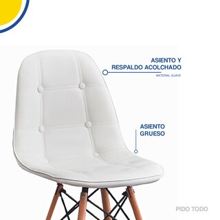 Foto 5 | Set de 4 Sillas Pidotodo Eames Blancas
