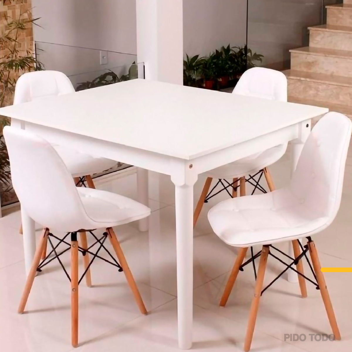 Foto 7 | Set de 4 Sillas Pidotodo Eames Blancas