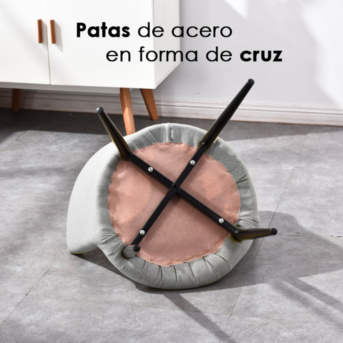 Foto 9 pulgar | Juego de 2 Sillas Ilios Innova Modernas de Llino Gris para Sala o Comedor