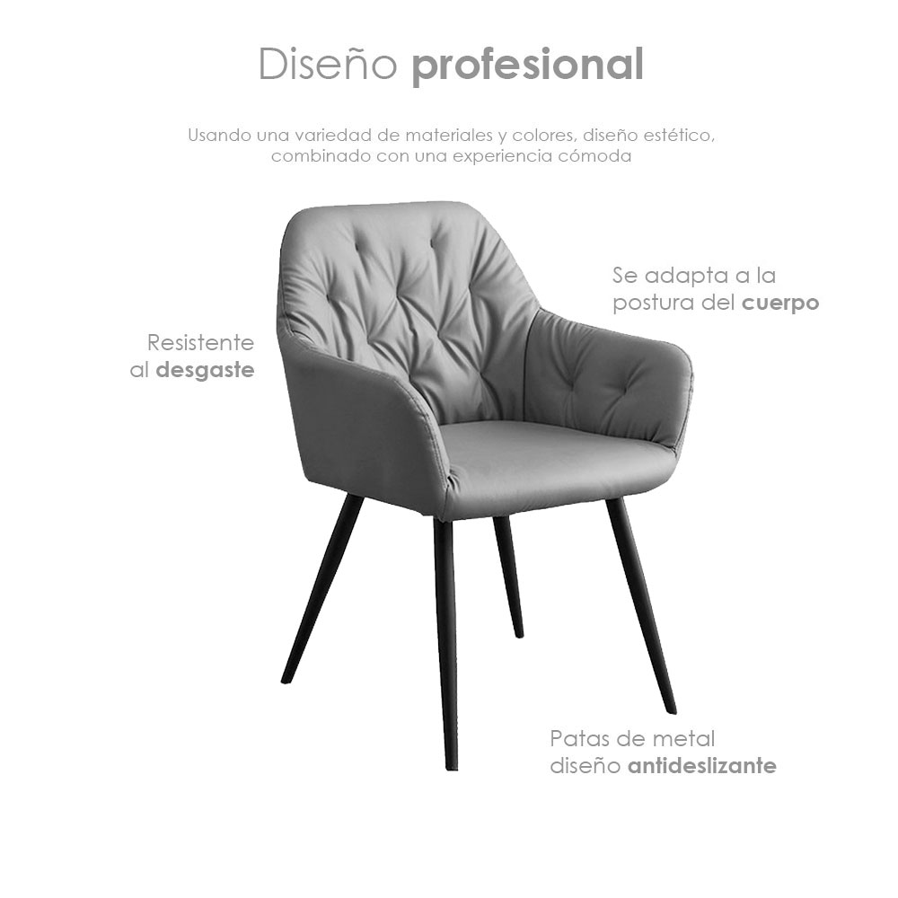 Foto 7 pulgar | Set de 2 sillas de comedor gris Ilios Innova para hogar u oficina