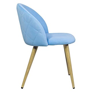 Foto 3 | Sillas para Comedor de Terciopelo Modernas Acolchadas Azules 2 piezas