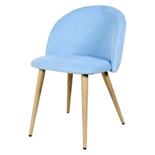 Foto 4 | Sillas para Comedor de Terciopelo Modernas Acolchadas Azules 2 piezas