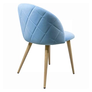 Foto 6 | Sillas para Comedor de Terciopelo Modernas Acolchadas Azules 2 piezas