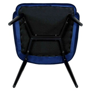Foto 4 | Sillas para Comedor de Terciopelo Acolchadas Modernas Azules 2 piezas