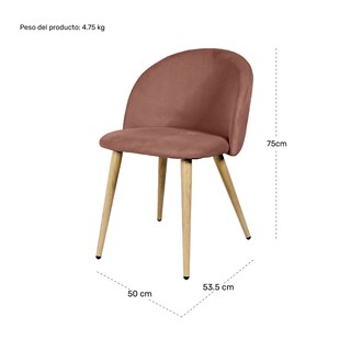 Foto 7 | Sillas para Comedor de Terciopelo Modernas Acolchadas Rosas 2 piezas