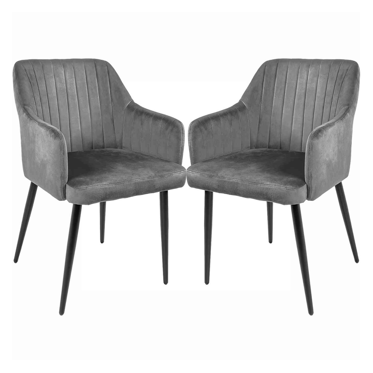 Sillas para Comedor de Terciopelo Acolchadas Modernas Grises $2,999