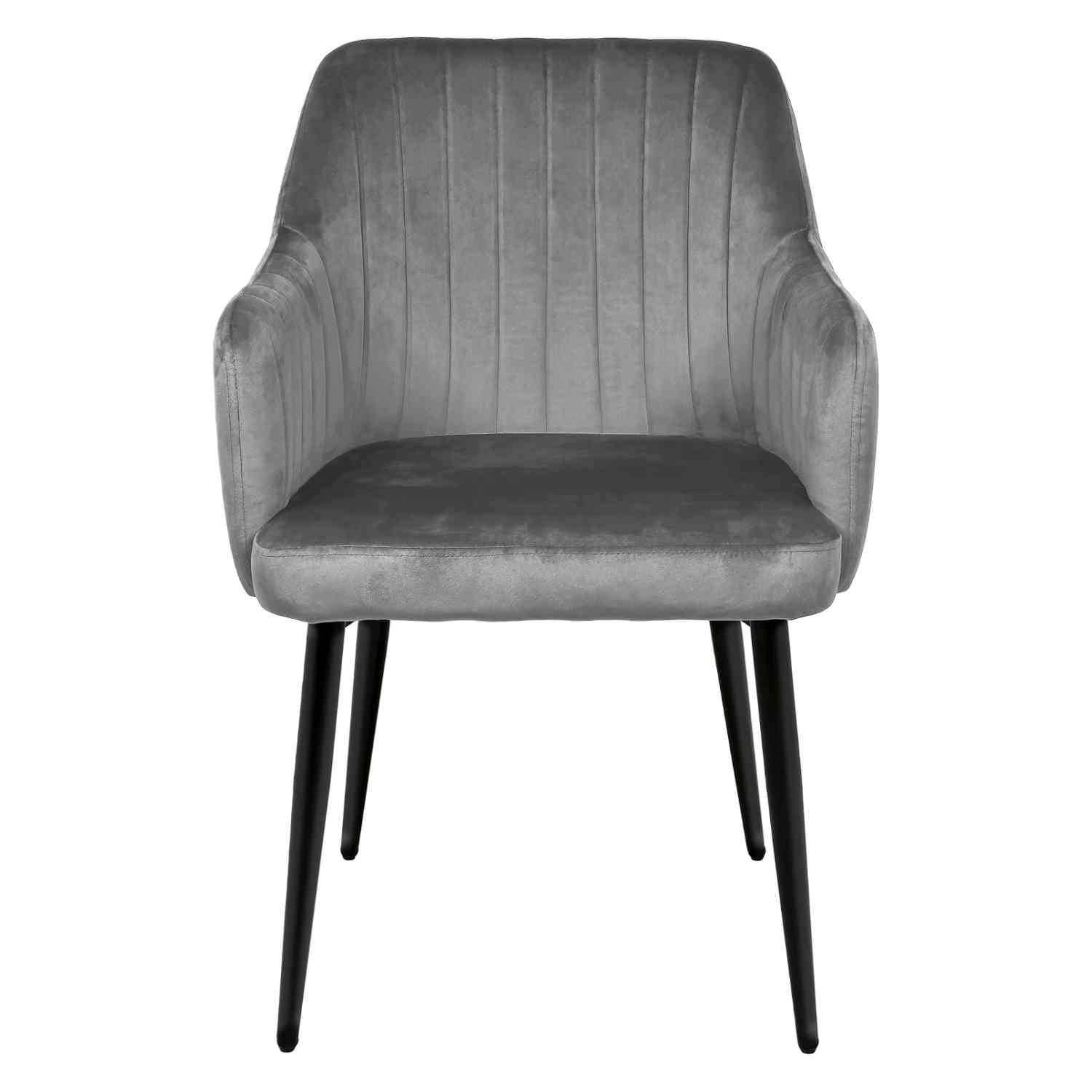 Foto 4 pulgar | Sillas para Comedor de Terciopelo Acolchadas Modernas Grises