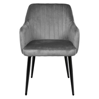 Foto 3 | Sillas para Comedor de Terciopelo Acolchadas Modernas Grises