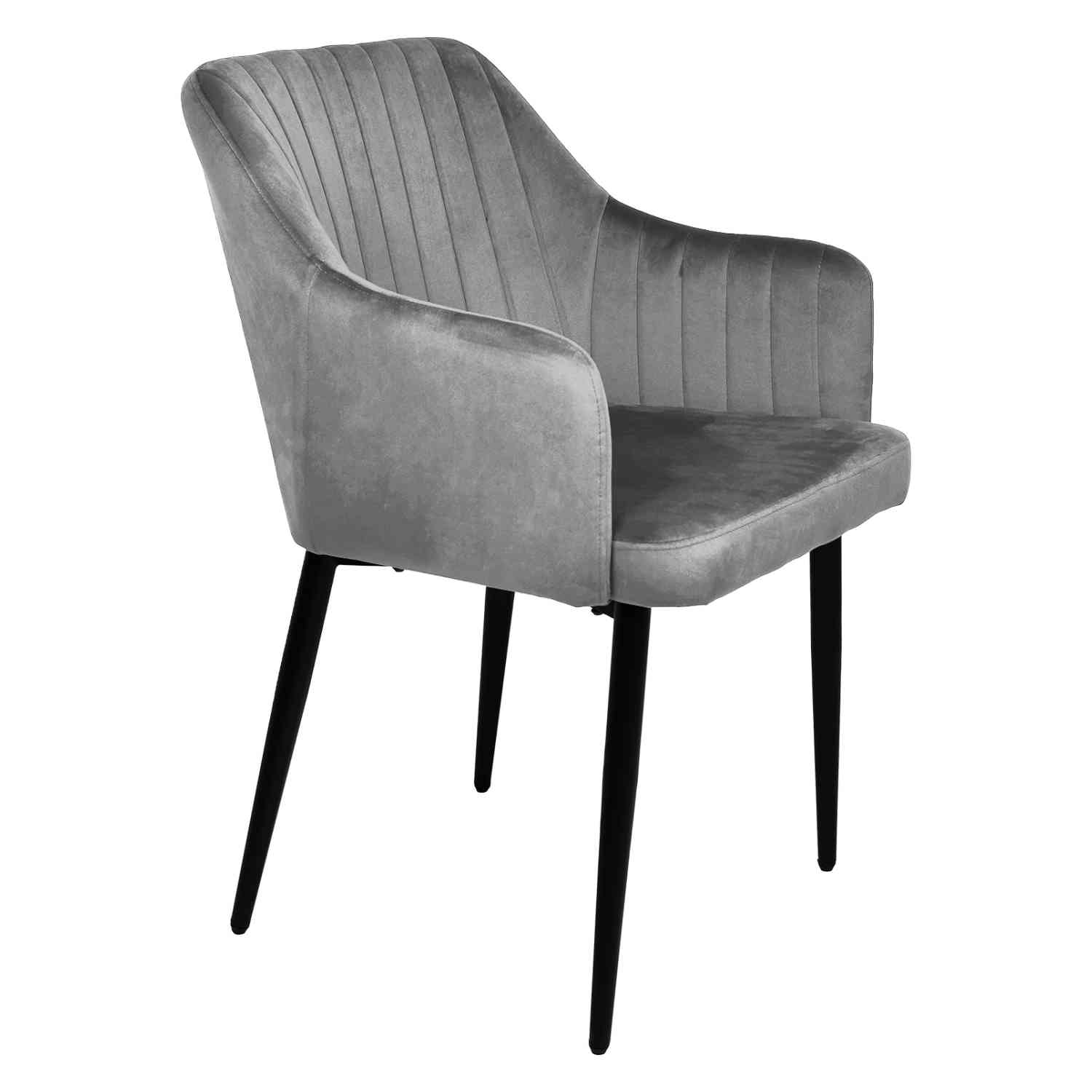 Foto 6 pulgar | Sillas para Comedor de Terciopelo Acolchadas Modernas Grises