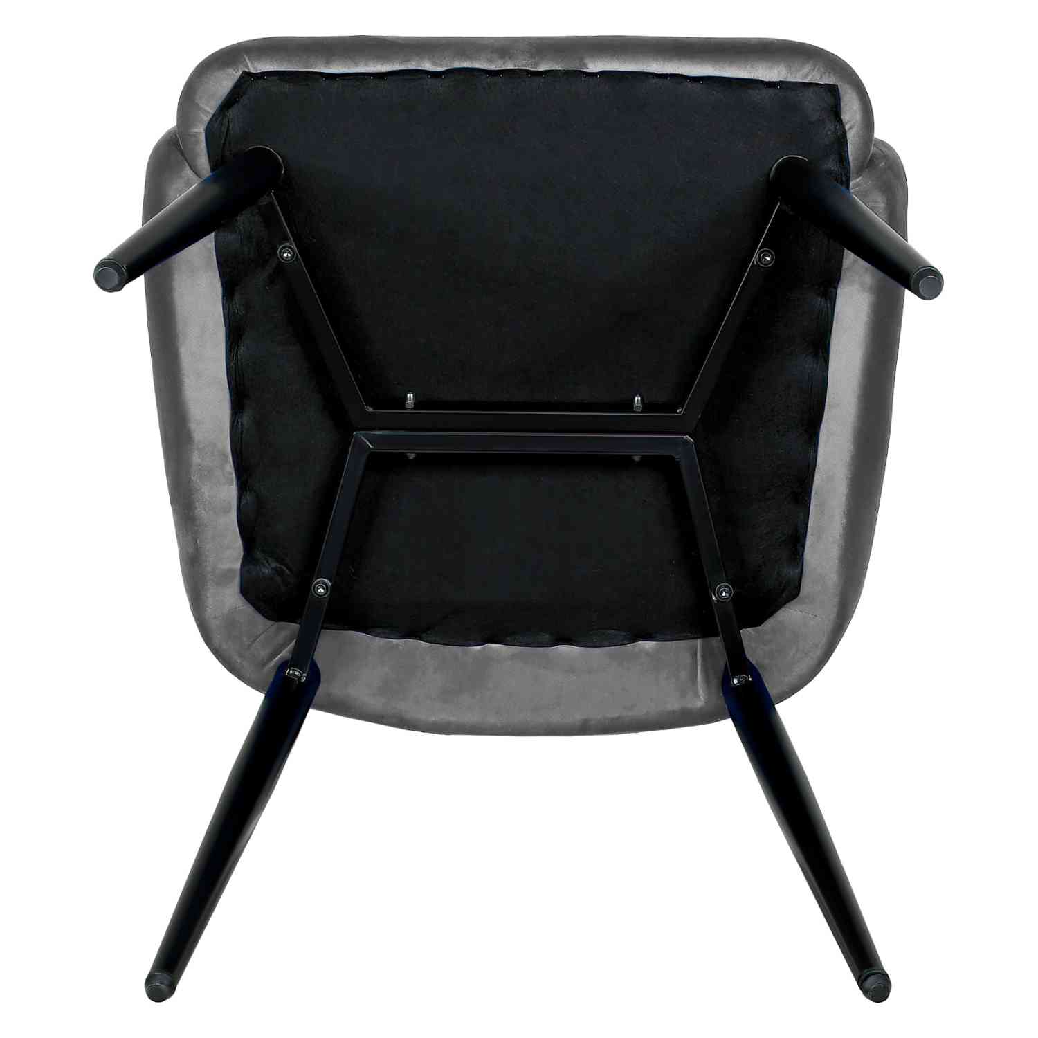 Foto 7 pulgar | Sillas para Comedor de Terciopelo Acolchadas Modernas Grises