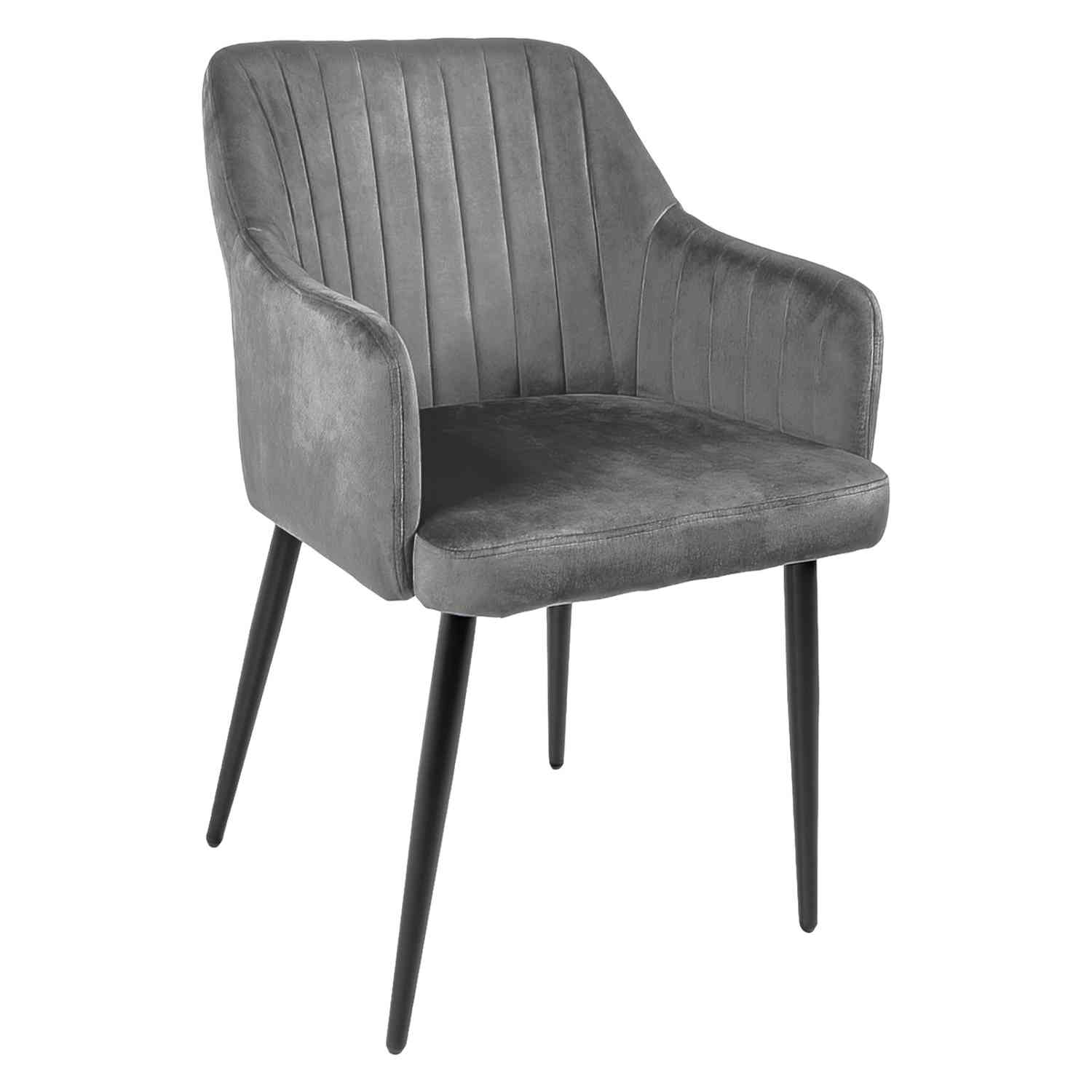 Foto 7 | Sillas para Comedor de Terciopelo Acolchadas Modernas Grises