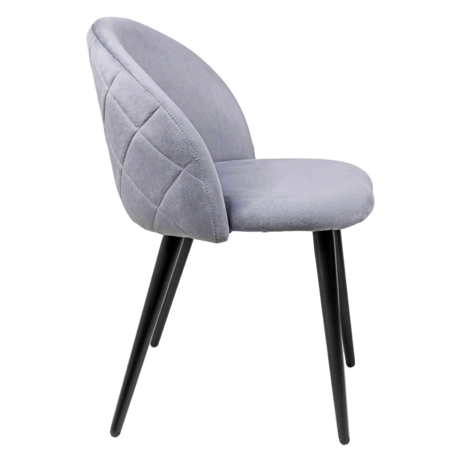 Foto 3 pulgar | Sillas para Comedor de Terciopelo Modernas Acolchadas Grises 2 piezas