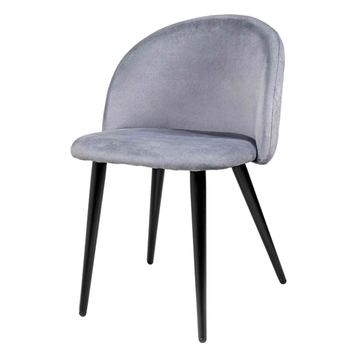 Foto 5 | Sillas para Comedor de Terciopelo Modernas Acolchadas Grises 2 piezas