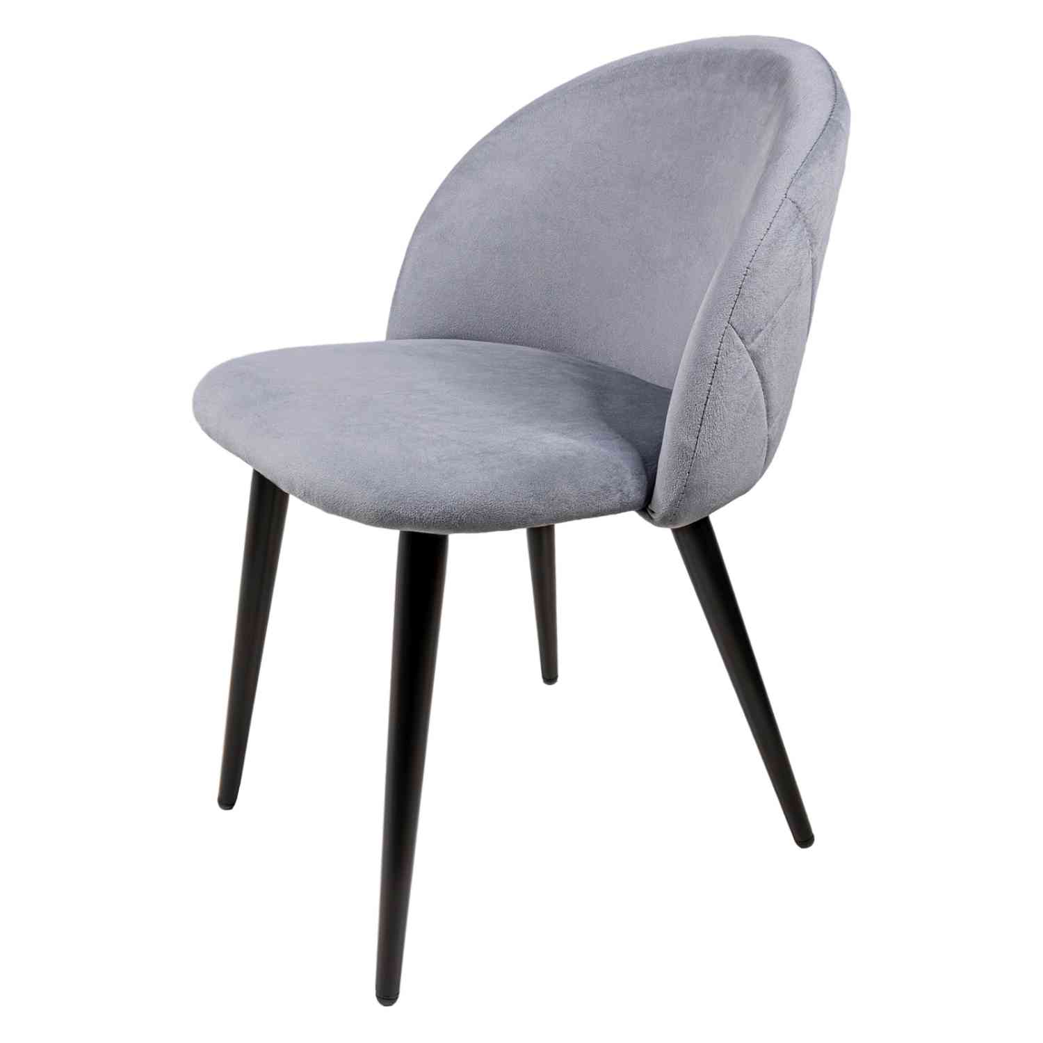 Foto 6 | Sillas para Comedor de Terciopelo Modernas Acolchadas Grises 2 piezas