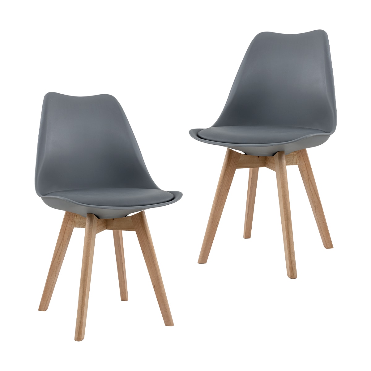 Set de 2 Sillas Pedestal Gaon Legacy Gris 