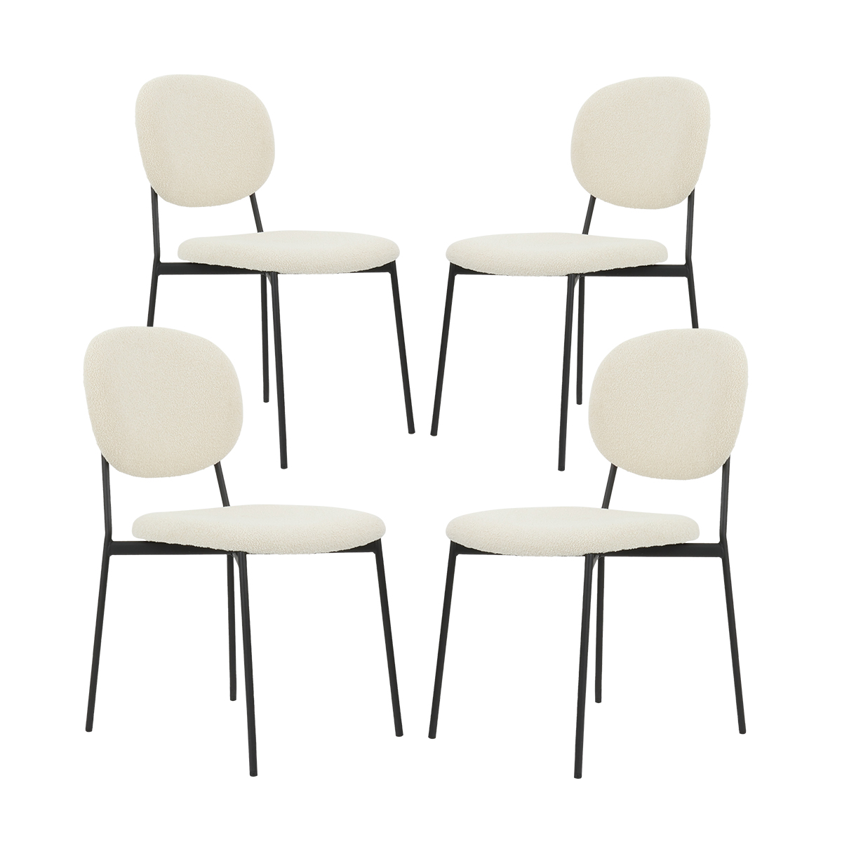 Foto 2 pulgar | Silla para Comedor Bouclé Gl-0010 Gaon Legacy Beige Elegante Set 4