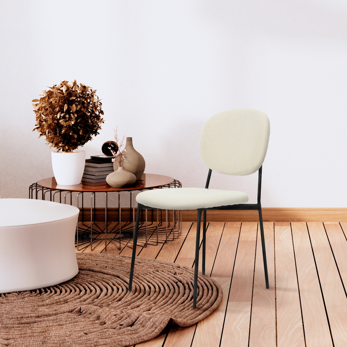 Foto 2 | Silla para Comedor Bouclé Gl-0010 Gaon Legacy Beige Elegante Set 4