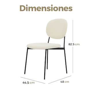 Foto 4 | Silla para Comedor Bouclé Gl-0010 Gaon Legacy Beige Elegante Set 4