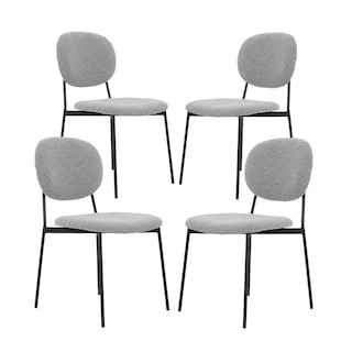 Foto 1 | Silla para Comedor Bouclé Gl-0010 Gaon Legacy Gris Elegante Set 4