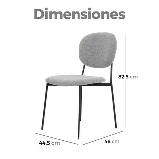Foto 4 | Silla para Comedor Bouclé Gl-0010 Gaon Legacy Gris Elegante Set 4