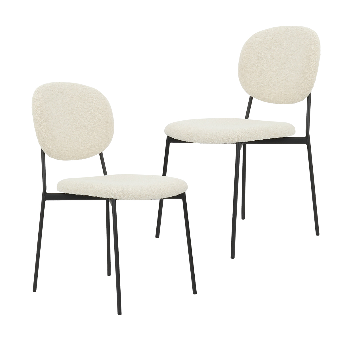Foto 2 pulgar | Silla para Comedor Bouclé Gl-0010 Gaon Legacy Beige Elegante Set 2