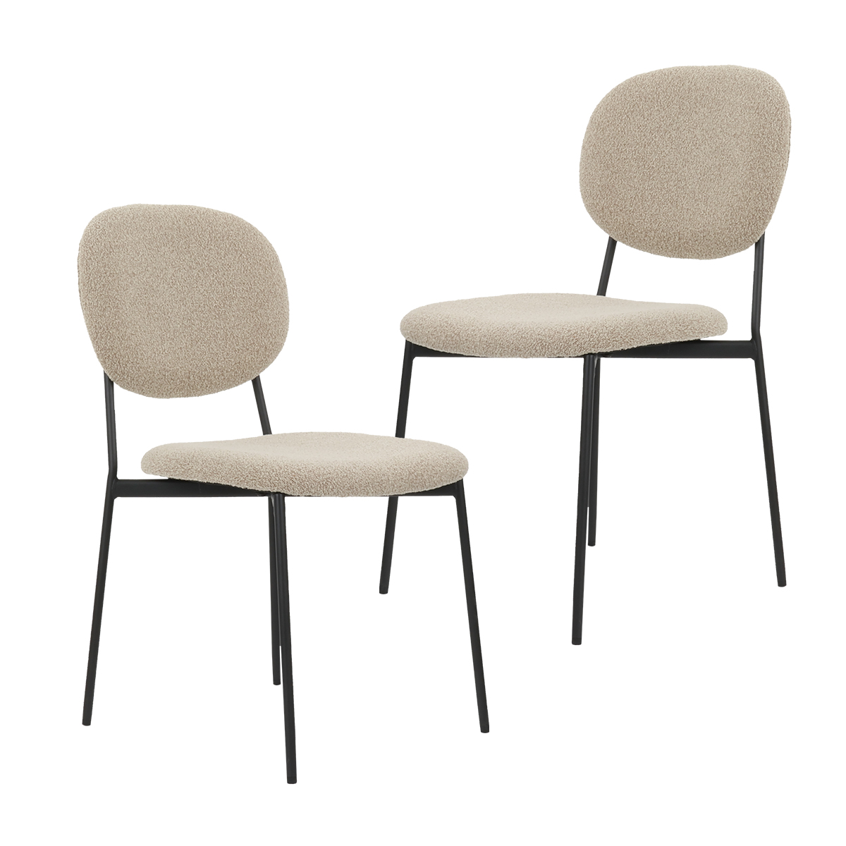 Foto 2 pulgar | Silla para Comedor Bouclé Gl-0010 Gaon Legacy Taupe Elegante Set 2