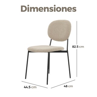 Foto 4 | Silla para Comedor Bouclé Gl-0010 Gaon Legacy Taupe Elegante Set 2
