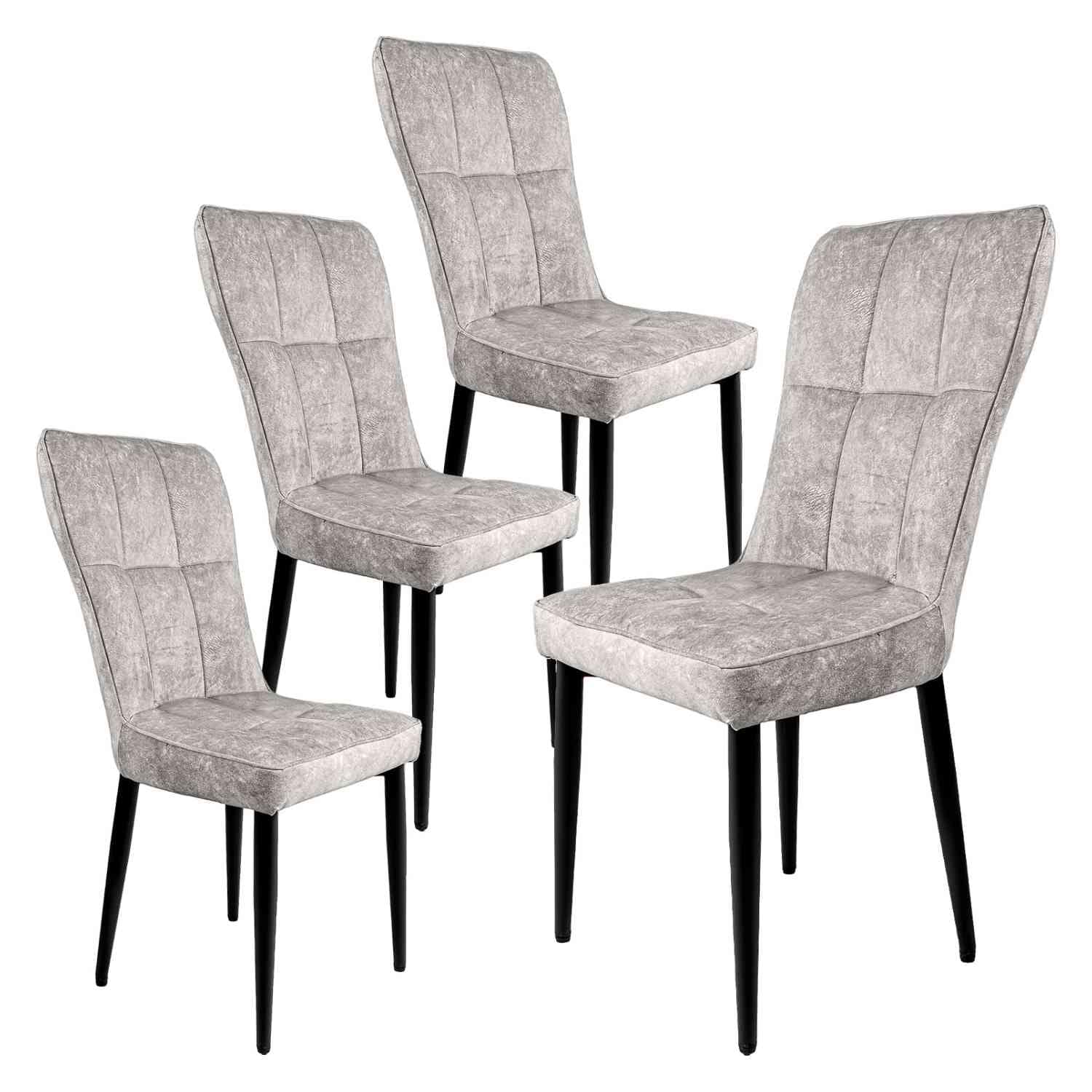 Juego de 4 Sillas Rack & Pack Vinipiel Gris Claro $6,599