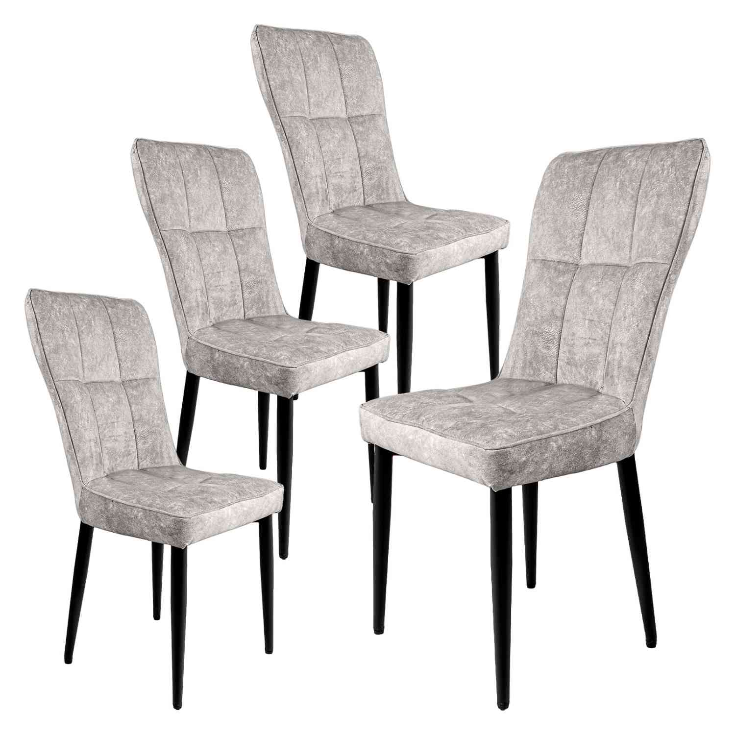 Foto 1 | Juego de 4 Sillas Rack & Pack Vinipiel Gris Claro