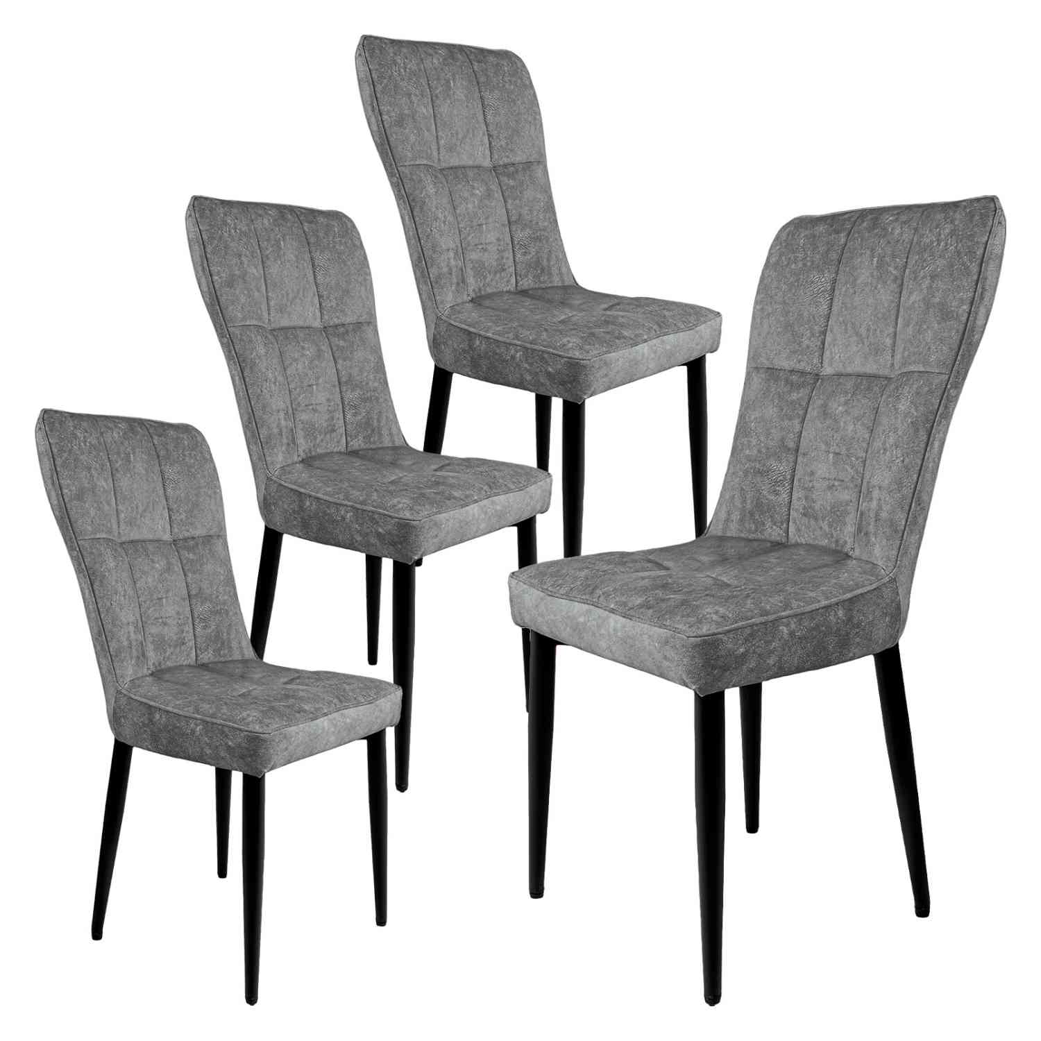 Foto 2 pulgar | Juego de 4 Sillas Rack & Pack Vinipiel Gris Oscuro