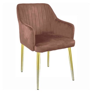 Foto 1 | Set de 2 Sillones Sillas de Comedor Modernos de Terciopelo Rosa Elegantes
