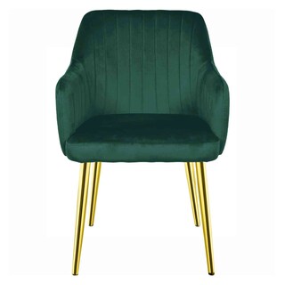 Foto 2 | Set de 2 Sillones Comedor Modernos de Terciopelo Verde Elegante