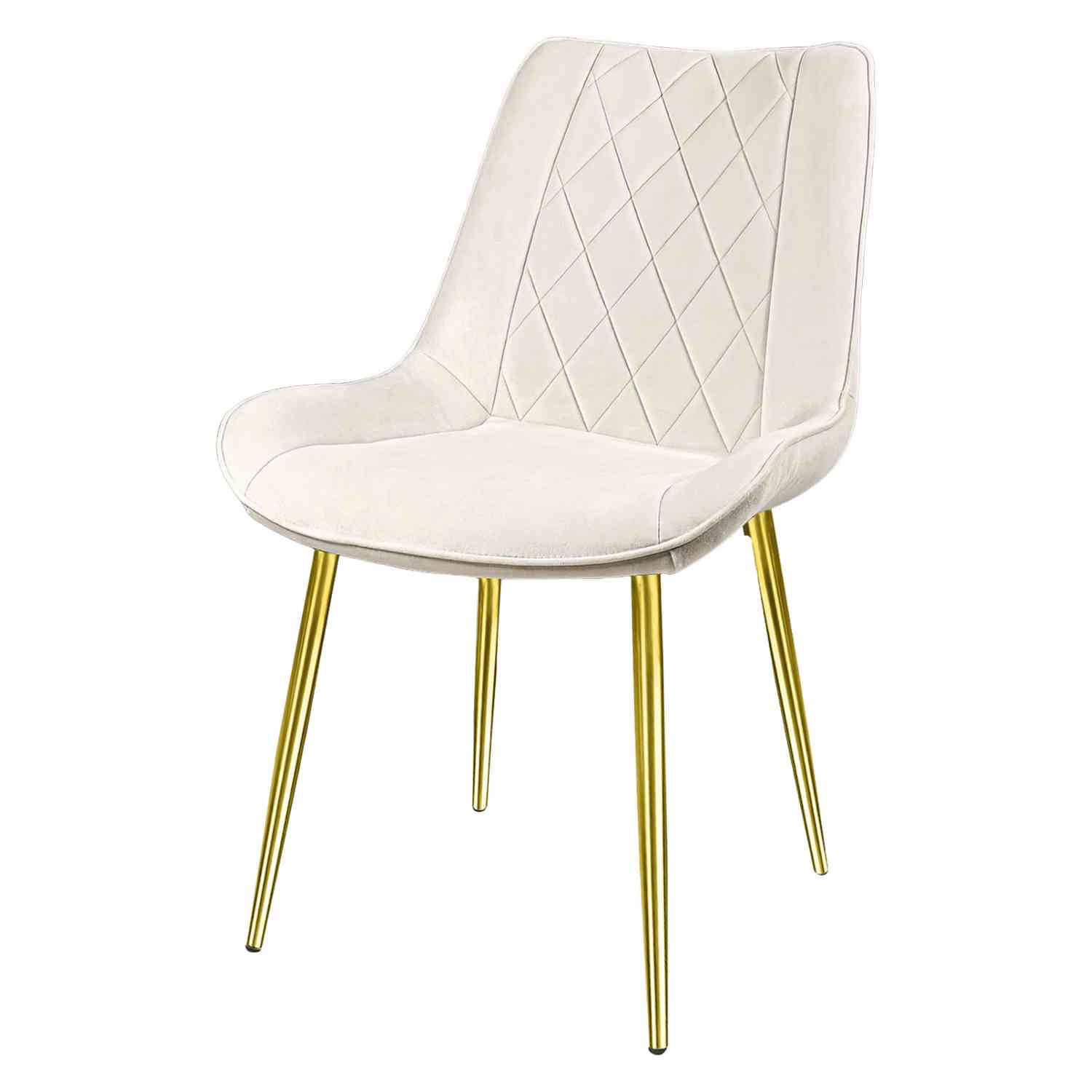 Foto 2 | Set Sillas para Comedor Tapizadas Terciopelo Blanco 2 Piezas