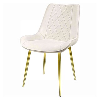 Foto 2 | Set Sillas para Comedor Tapizadas Terciopelo Blanco 2 Piezas