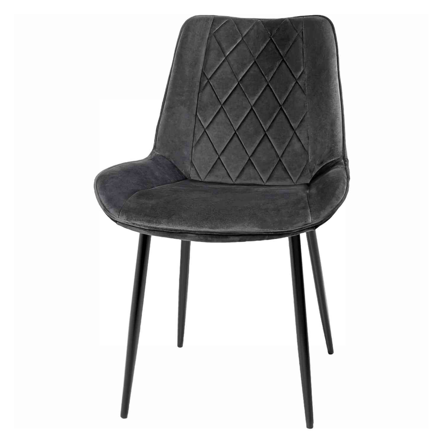 Foto 3 pulgar | Set Sillas para Comedor Tapizadas Terciopelo Modernas Gris 2 Piezas