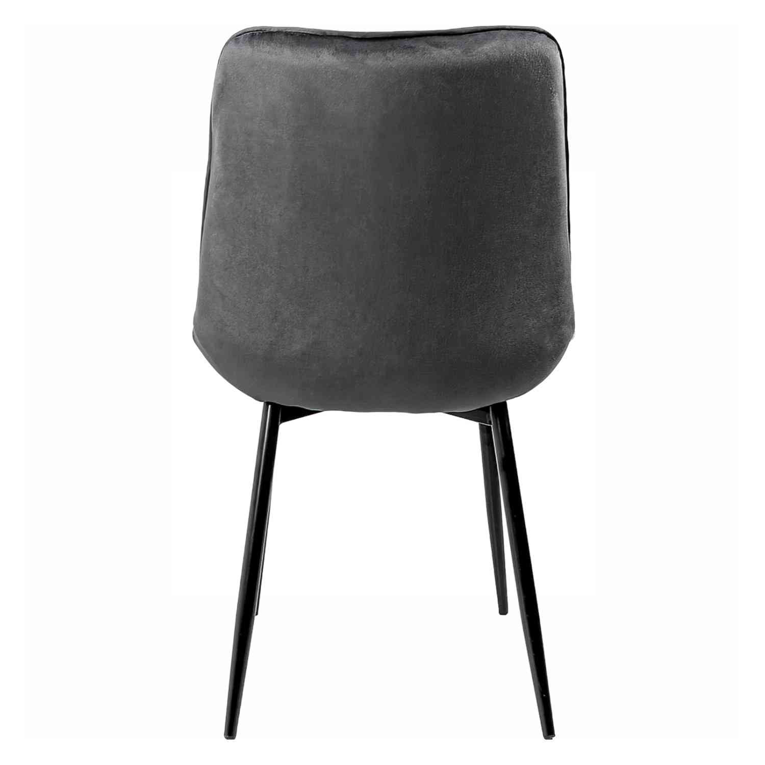 Foto 4 pulgar | Set Sillas para Comedor Tapizadas Terciopelo Modernas Gris 2 Piezas