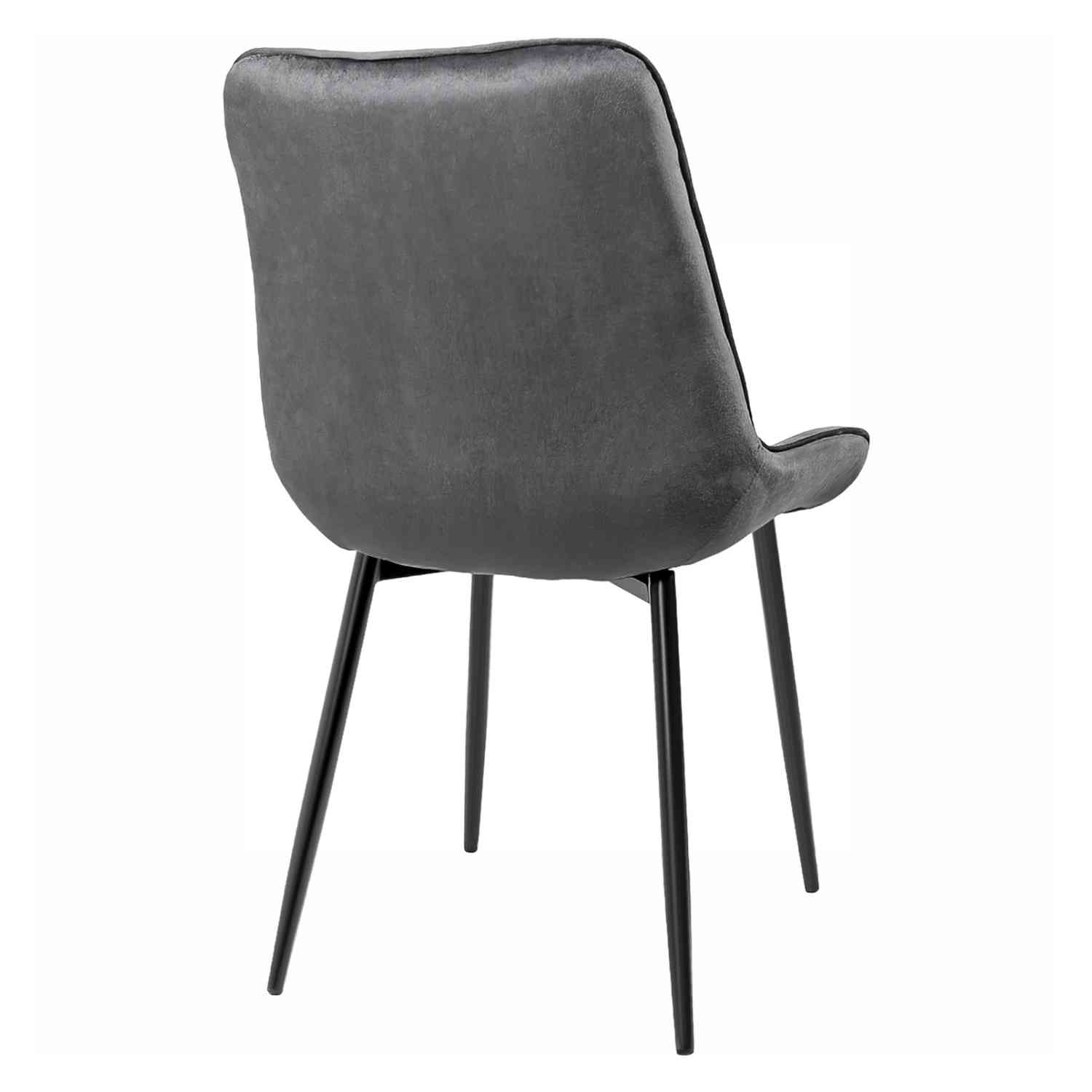 Foto 5 pulgar | Set Sillas para Comedor Tapizadas Terciopelo Modernas Gris 2 Piezas