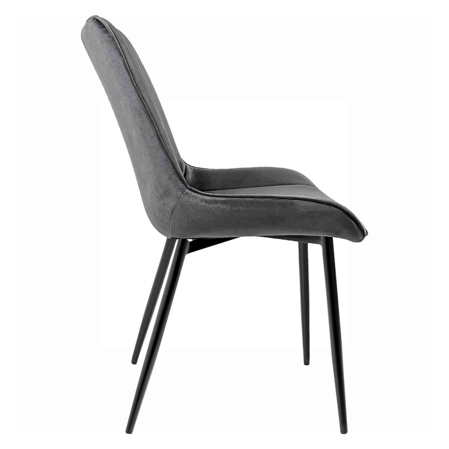 Foto 6 pulgar | Set Sillas para Comedor Tapizadas Terciopelo Modernas Gris 2 Piezas